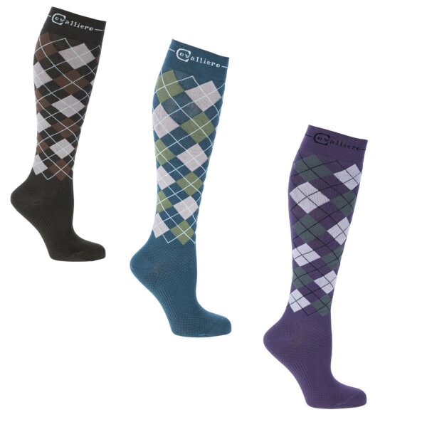 Covalliero Karo Reitstrümpfe Thermo Pro Kniestrümpfe Gr. 40-42  H/W 23