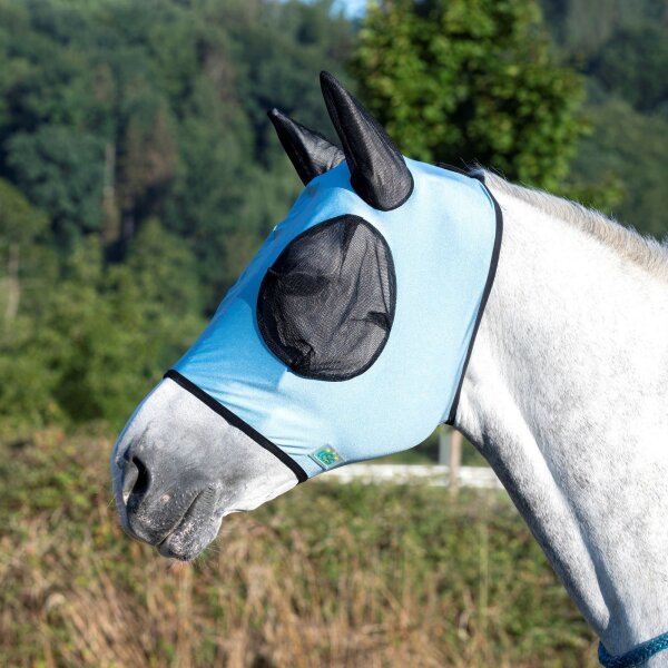 USG Fliegenmaske elastisch mit Ohrenschutz Elasthan sky blue Shetty