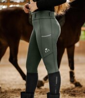 Waldhausen Elt Damen Thermo Reitleggings Ella Silikon-Vollbesatz  dunkeloliv