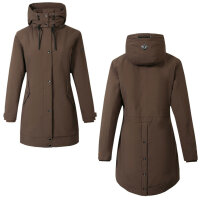 Covalliero Parka Damen coffee wasserabweisend Teddyfleece-Innenfutter HW 2024