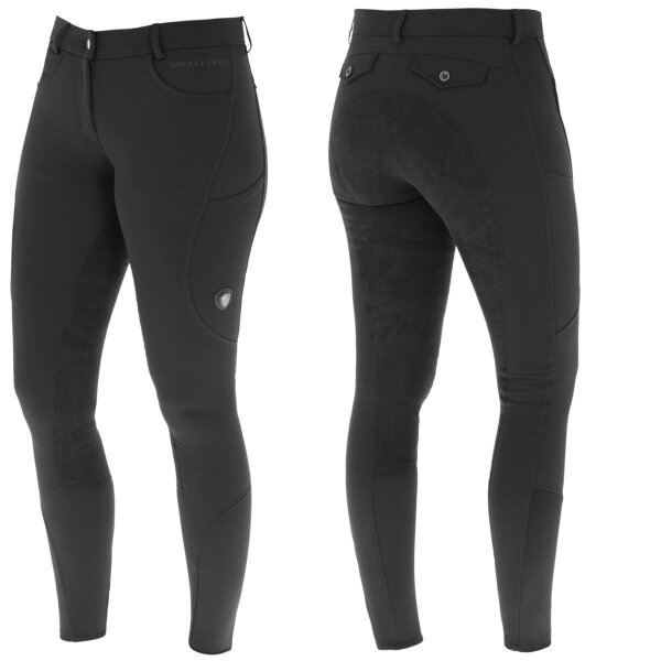 Covalliero Damen Reithose Vollbesatz mit Lederimitat black H/W 2024
