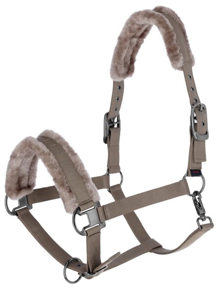 Covalliero Halfter Dornschnalle taupe mit Webpolster HW 2024
