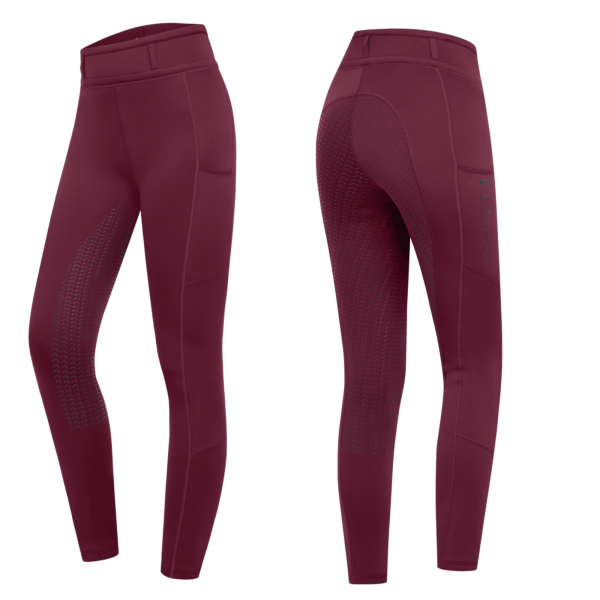 Waldhausen ELT  Reitleggings Ella Glam velvet red Kinder-Jugend Reitleggings