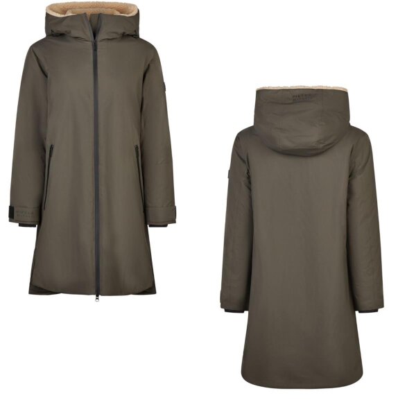 Pikeur Damen Raincoat wasserdichter Mantel Teddy-Abfütterung deep Khaki HW 2025