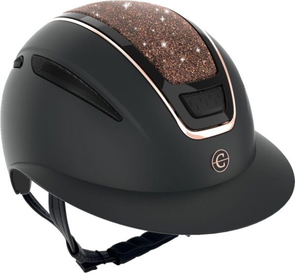Covalliero Reithelm Elite Polo schwarz/ rosé-gold Disc-System