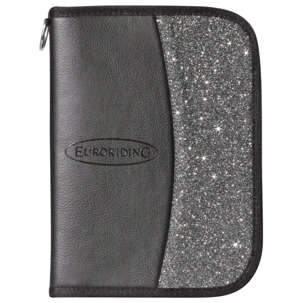 Euroriding Equidenpass Mappe Dokumententasche exklusiv schwarz mit Glitzer