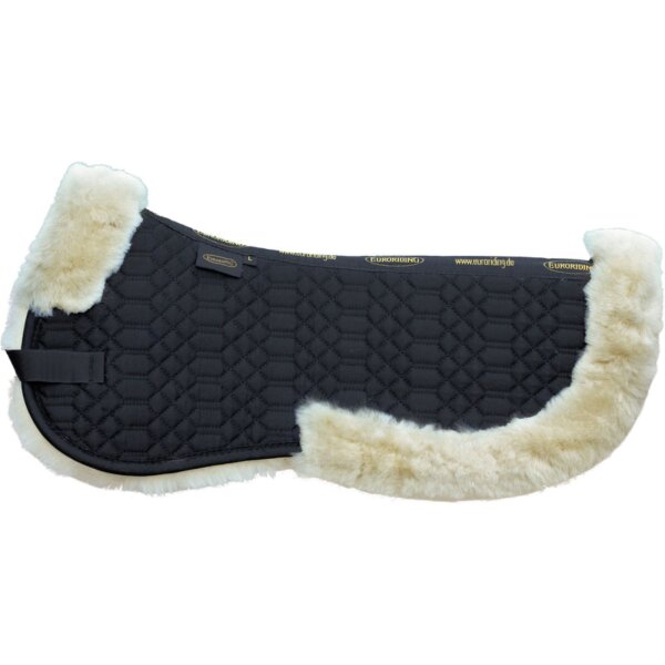 Euroriding Sattelpad Merino Lammfell Sakis 2 Gr. M Sattelkissen schwarz/natur