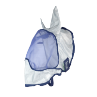 Bucas Buzz-Off Deluxe Fliegenmaske mit Ohren Silver/blue...