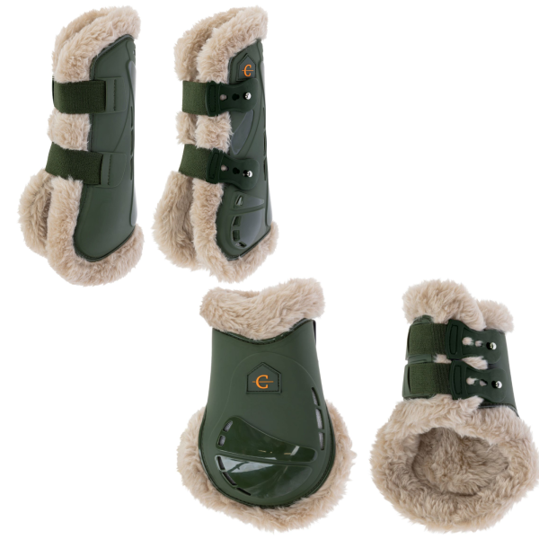 Covalliero Gamaschen mit Kunstfell vorne, hinten, oder Set forest green HW 2026