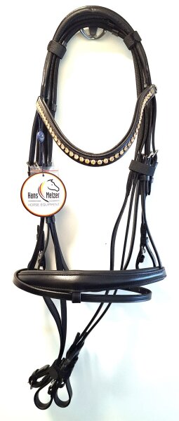 Hans Melzer Horse Equipment Trense Mechtersen schwarz engl. Reithalfter schwarz