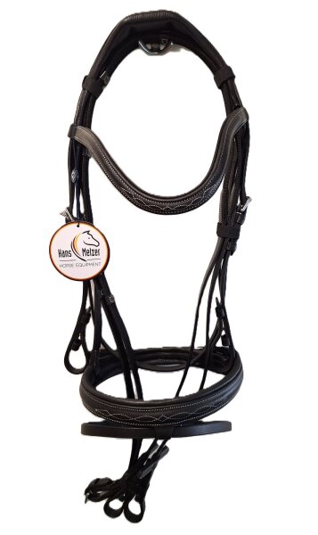 Hans Melzer Horse Equipment Trense Donaueschingen schwarz englisch kombiniert